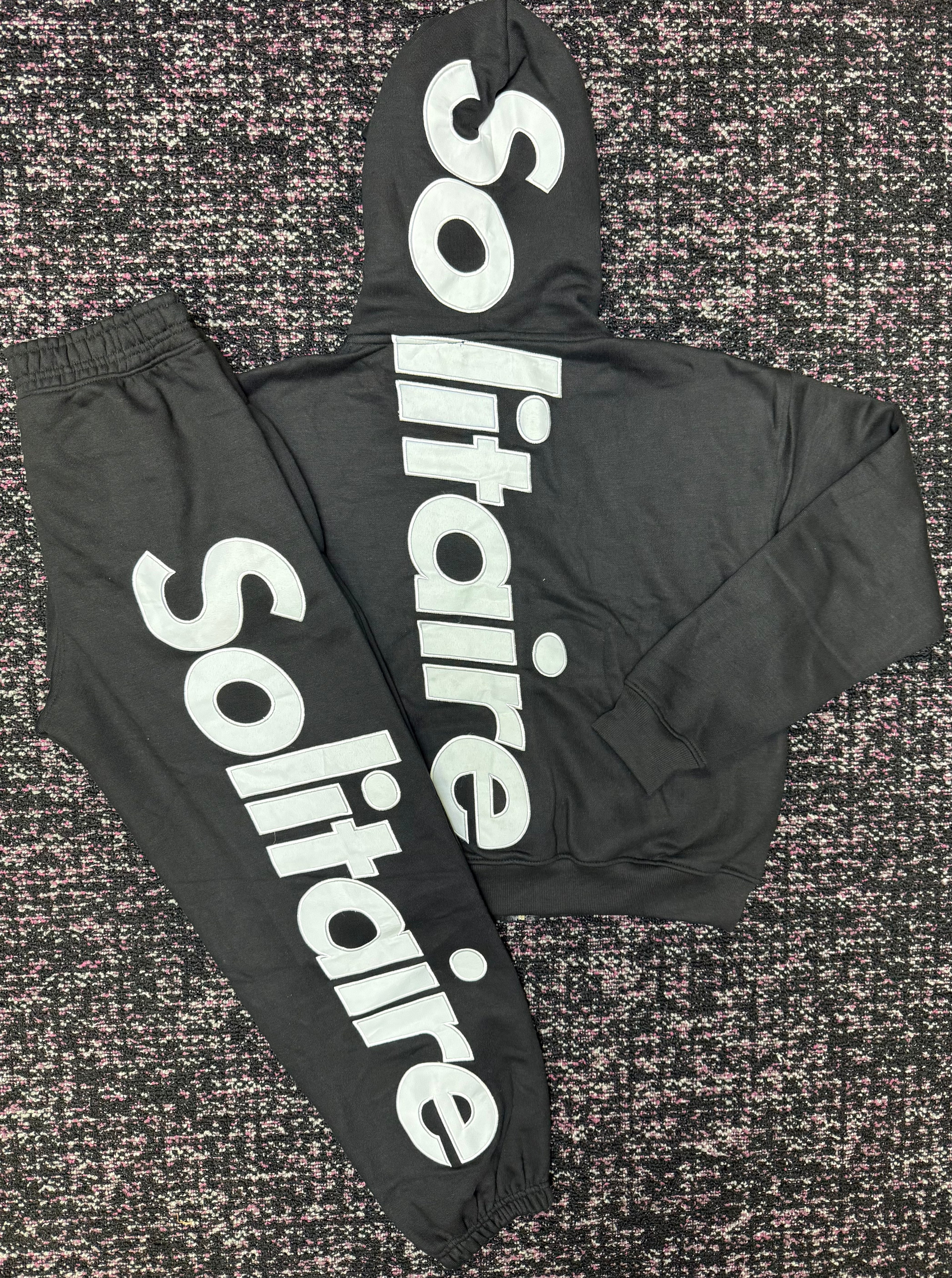 Solitaire Black White Sweat Suit
