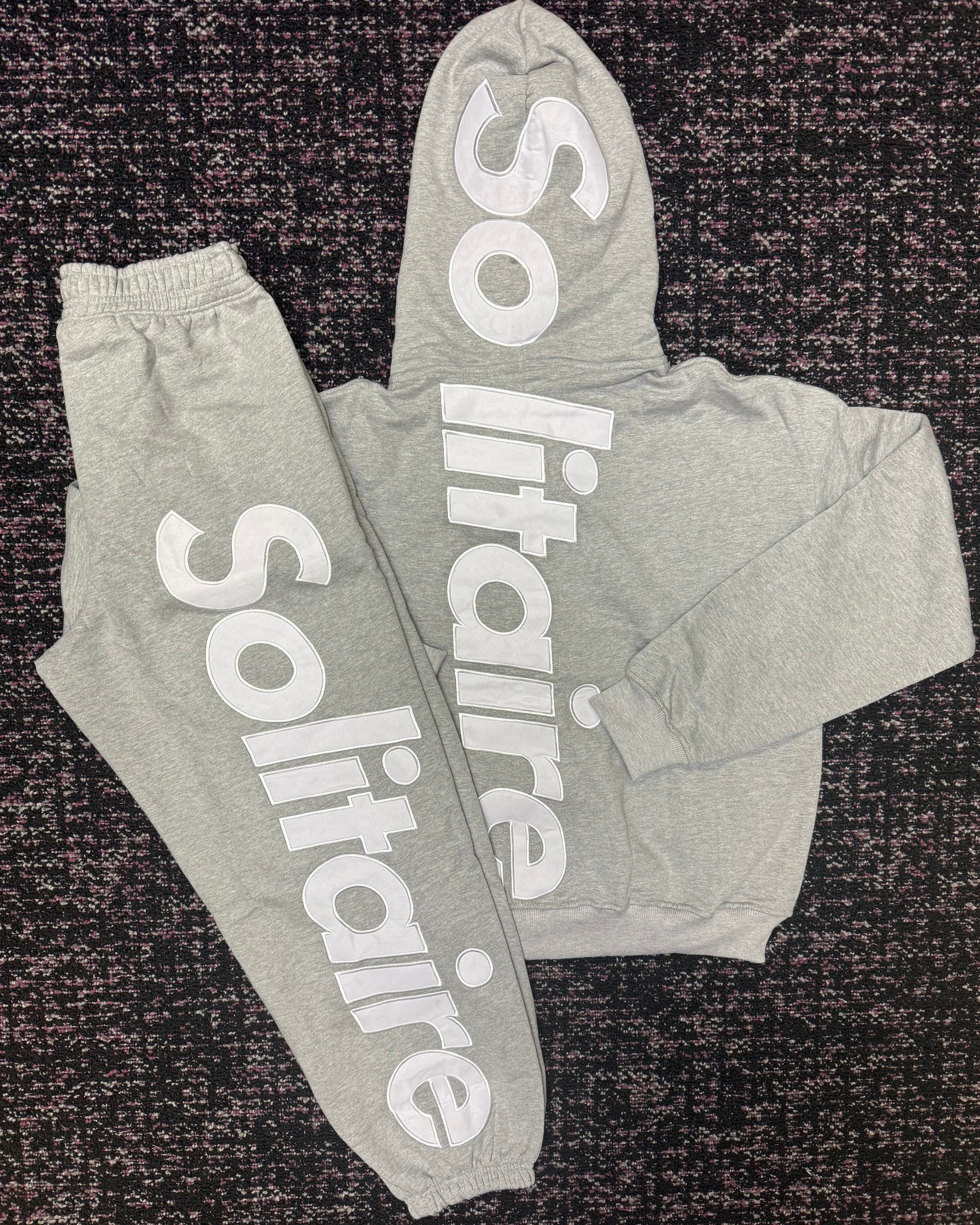 Solitaire Grey White Sweat Suit