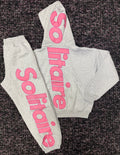 Solitaire Grey Pink Sweat Suit