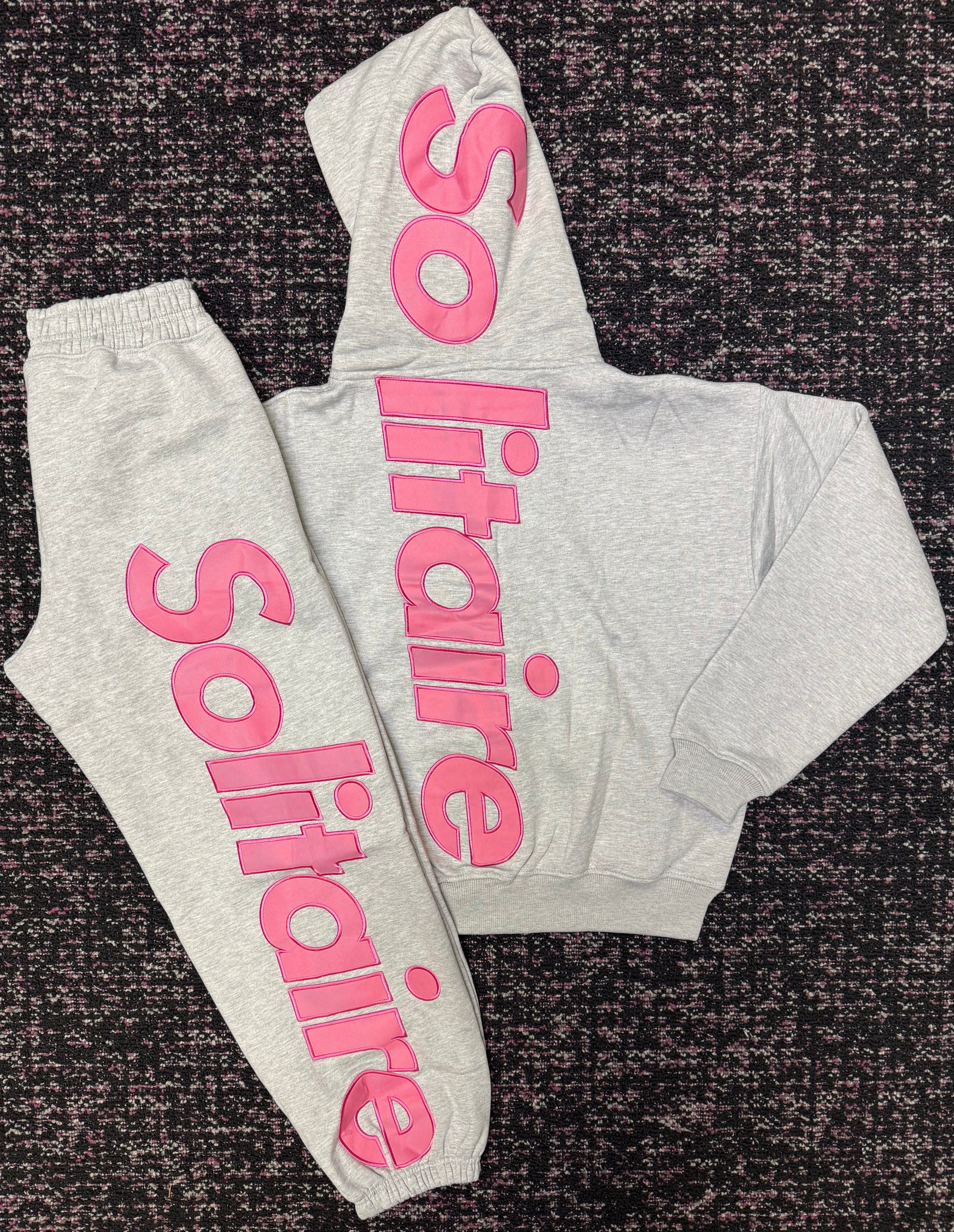 Solitaire Grey Pink Sweat Suit