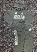 Alligator Heart Black Ashy Wash Sweatsuit