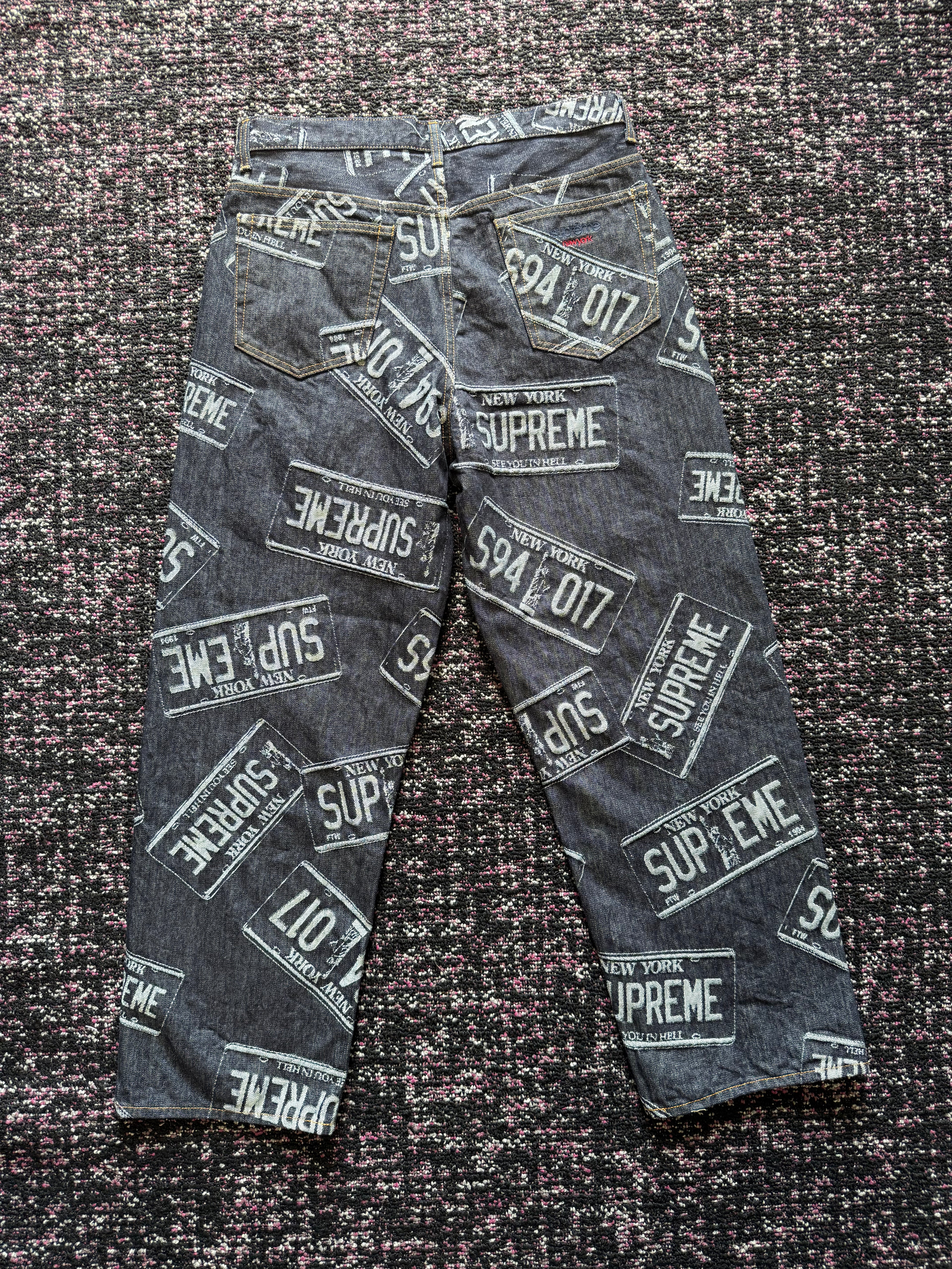 Supreme License Plate Denim