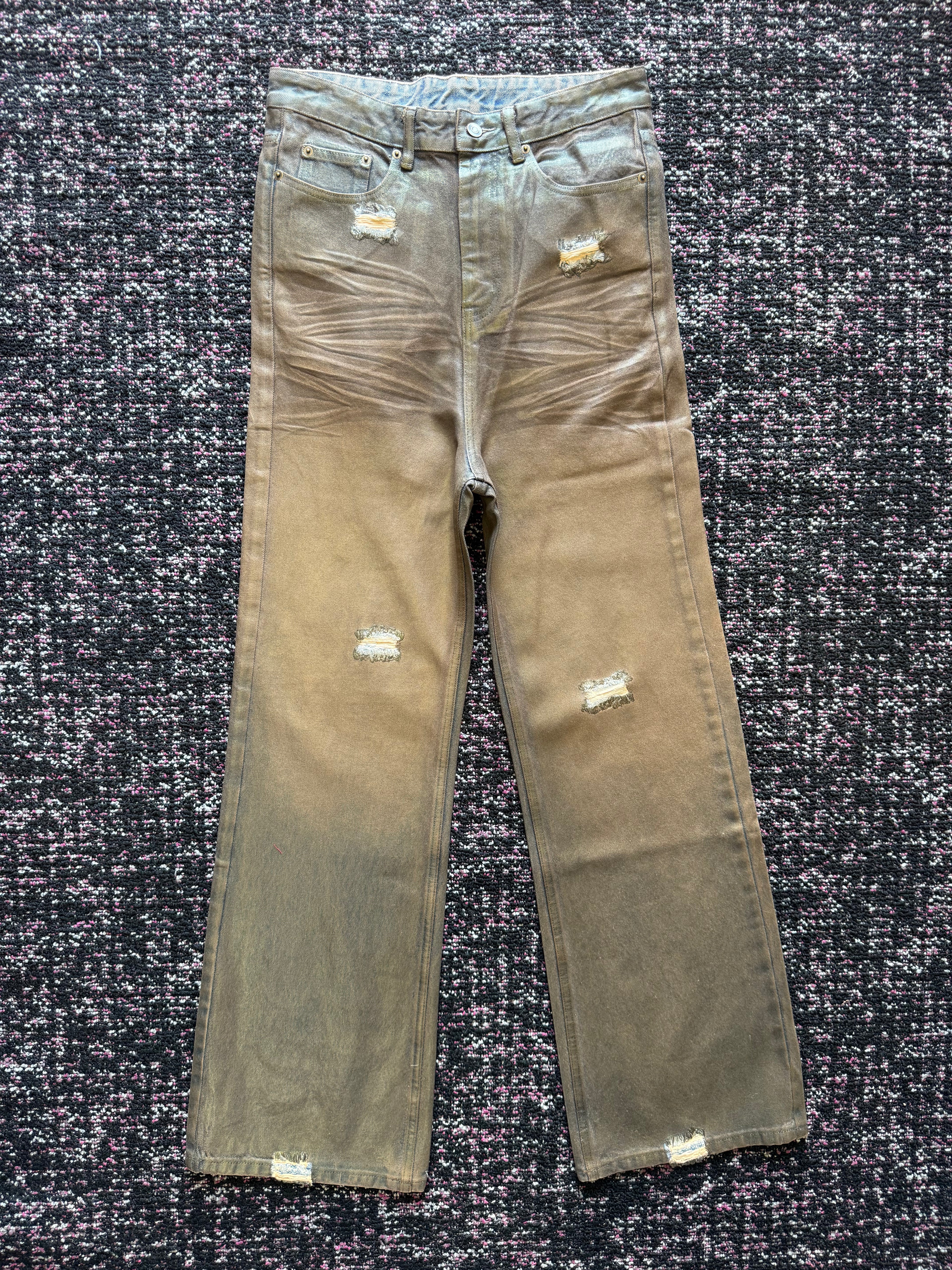 Syair Saihara Brown Leather Denim
