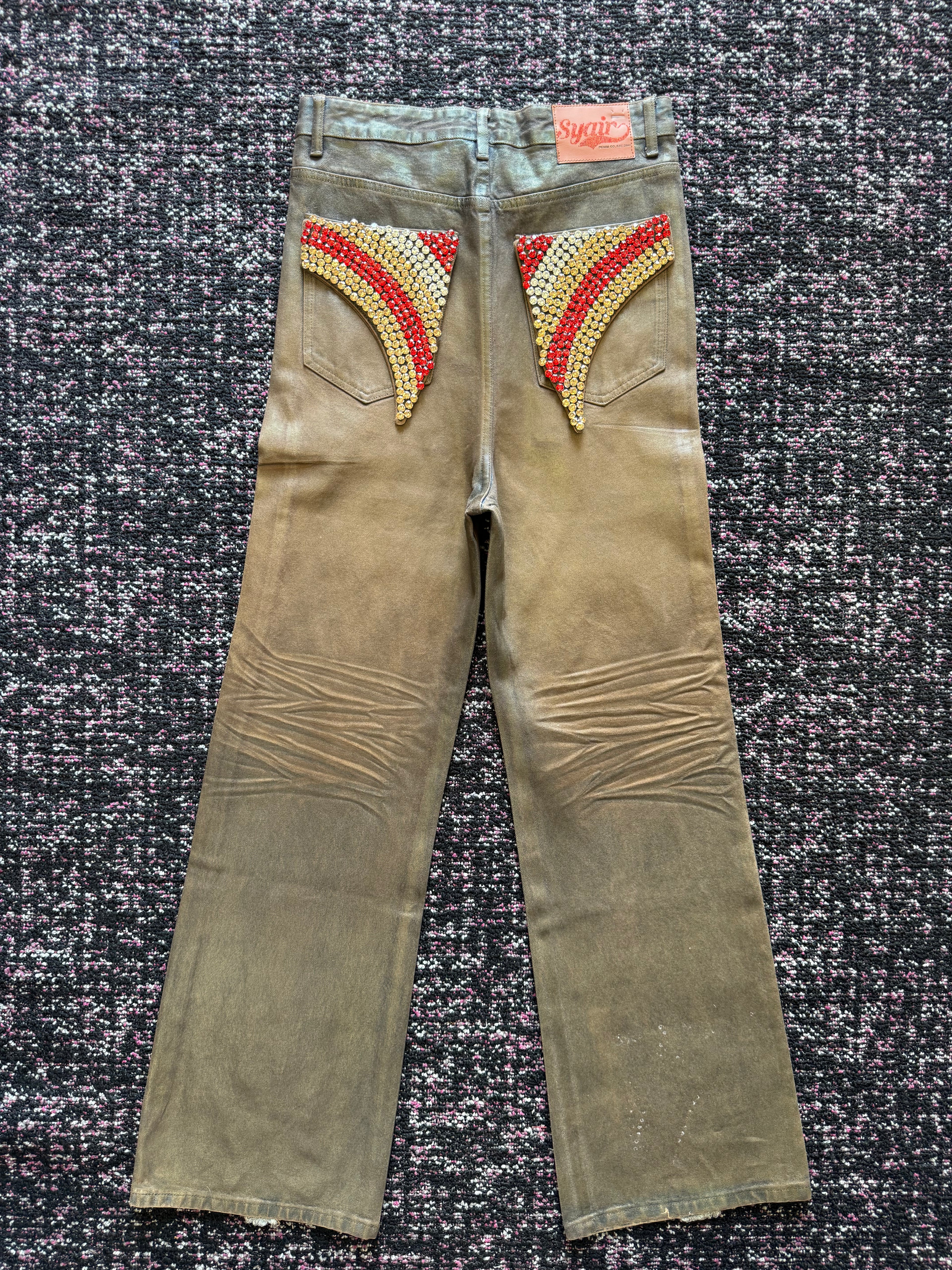 Syair Saihara Brown Leather Denim