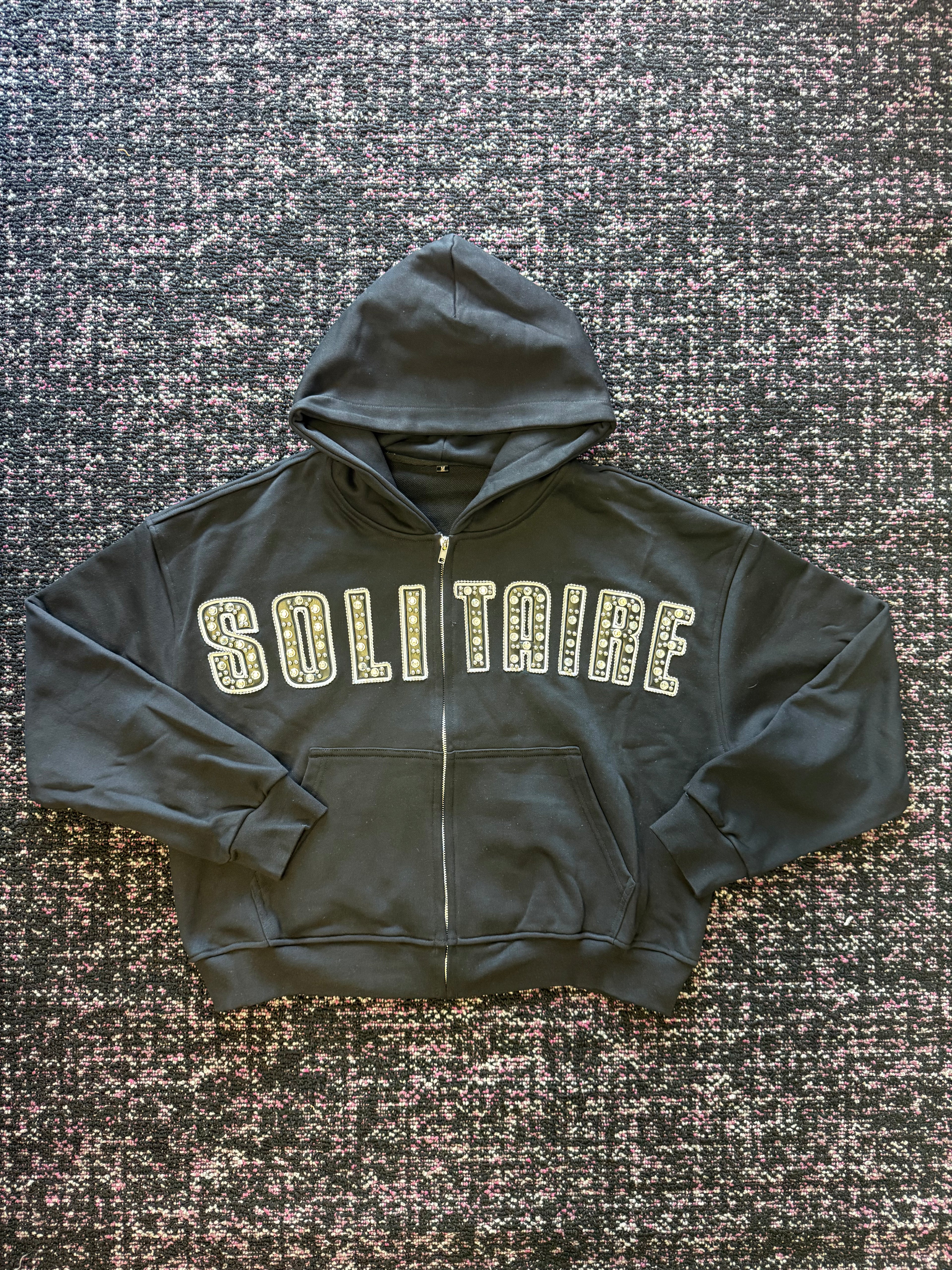 Solitaire Zip Up Black