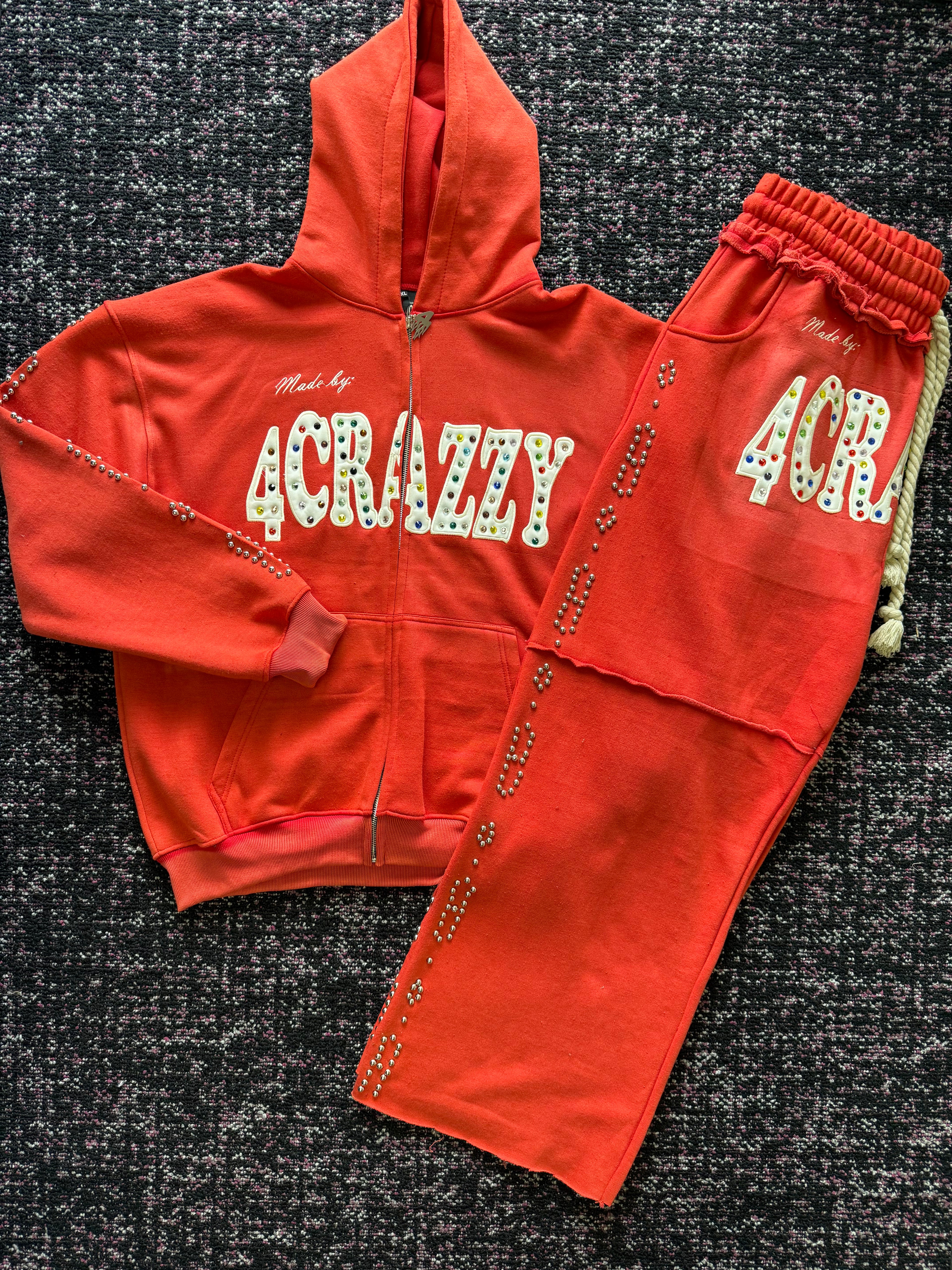 4CRAZZY Red Rhinestone Set