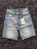 SILNT CHPTRS Medium Blue Washed Shorts