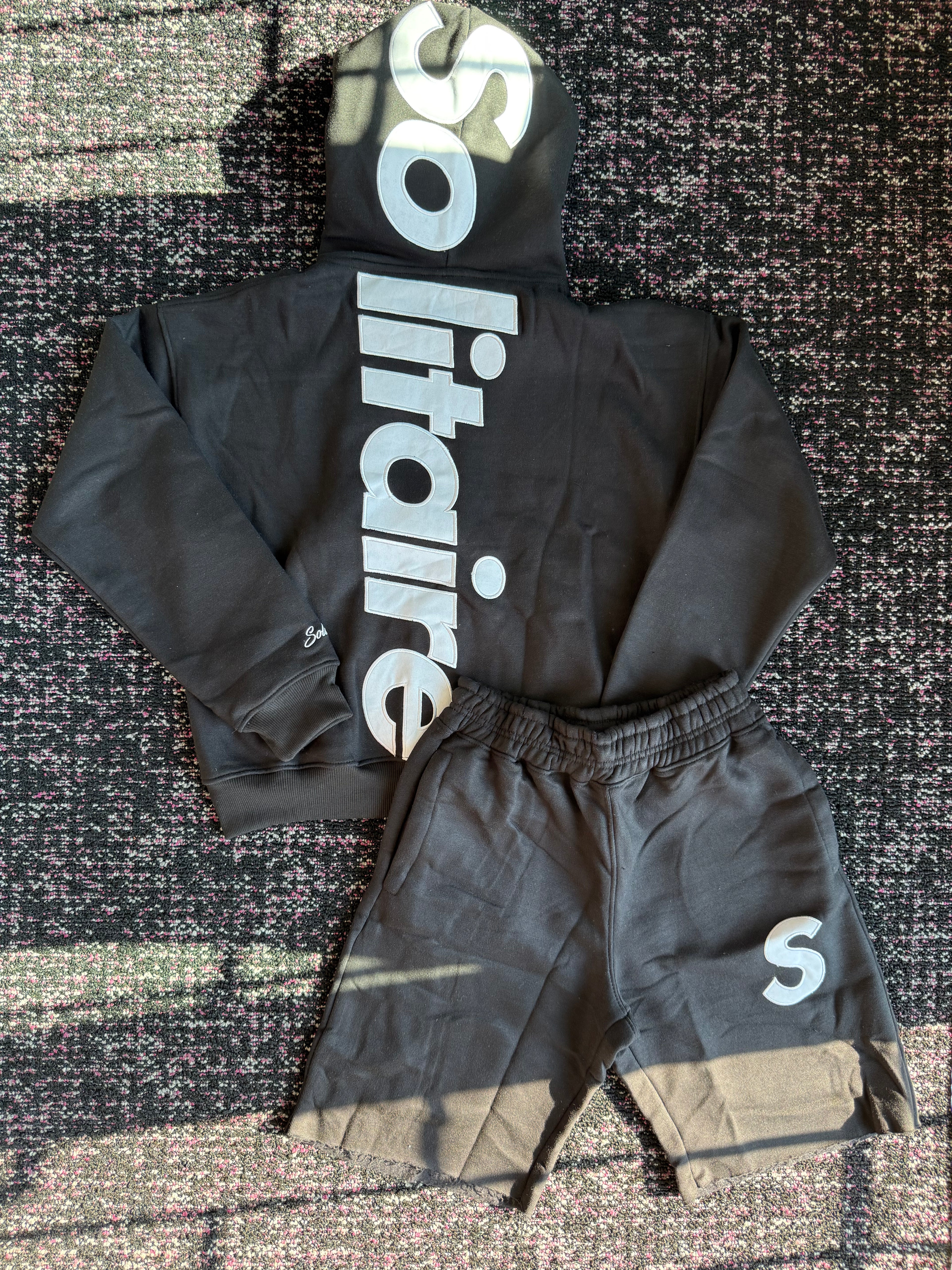 Solitaire Black White Cotton Set