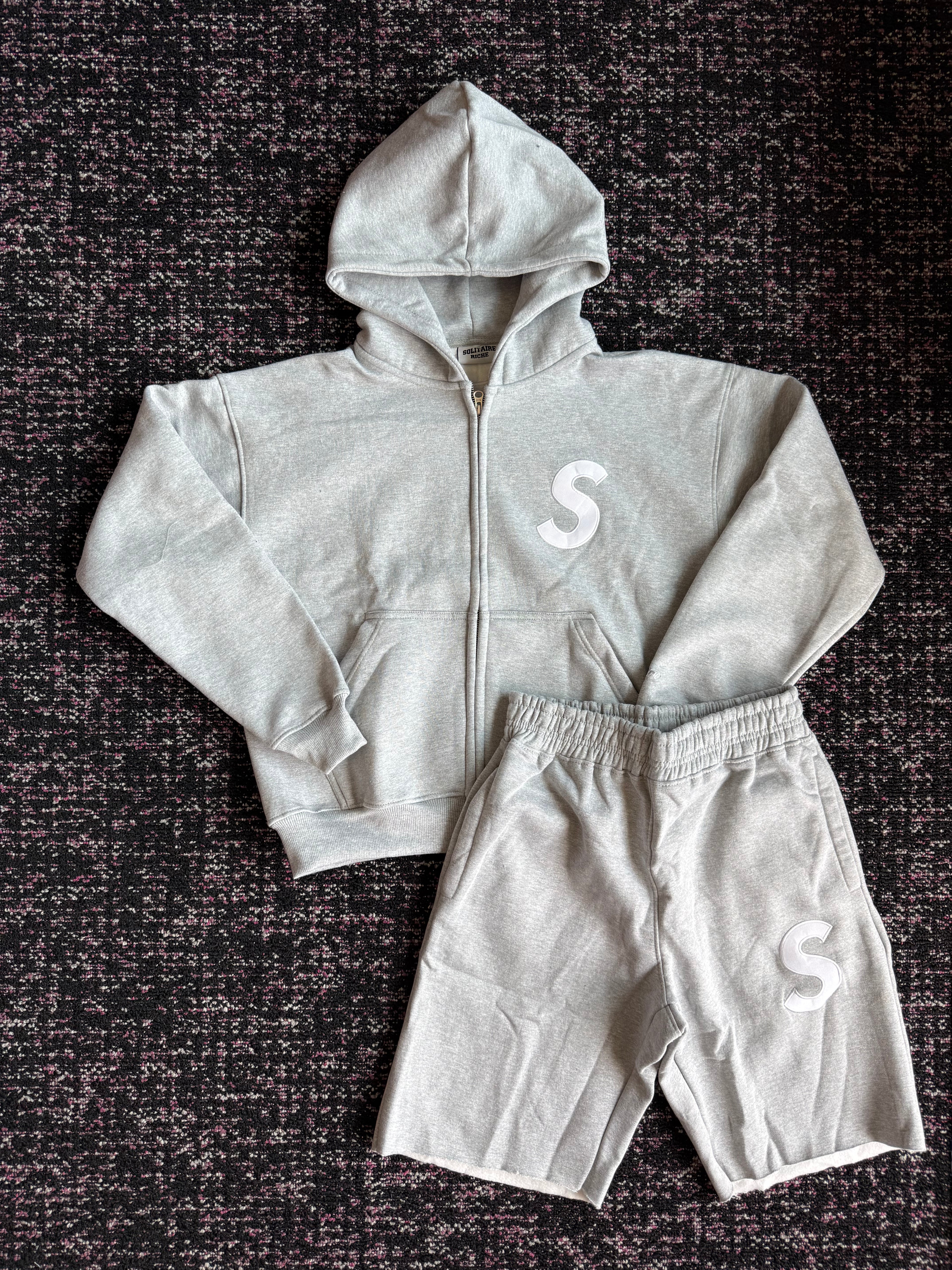Solitaire Grey White Cotton Set