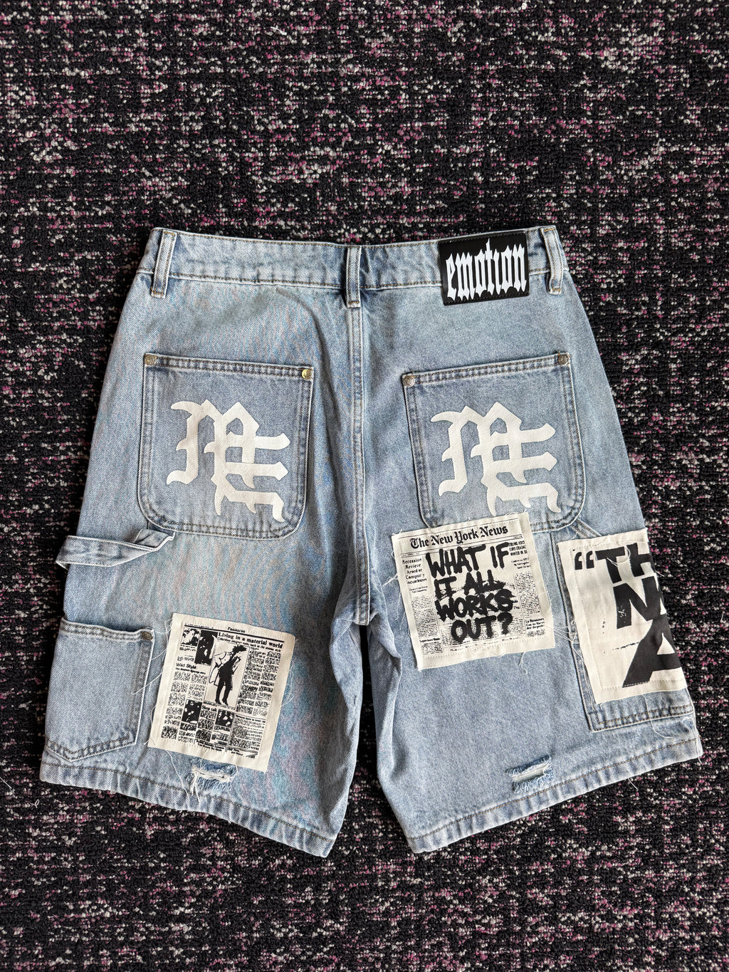 Mixed Emotion Blue Denim Ai Jorts