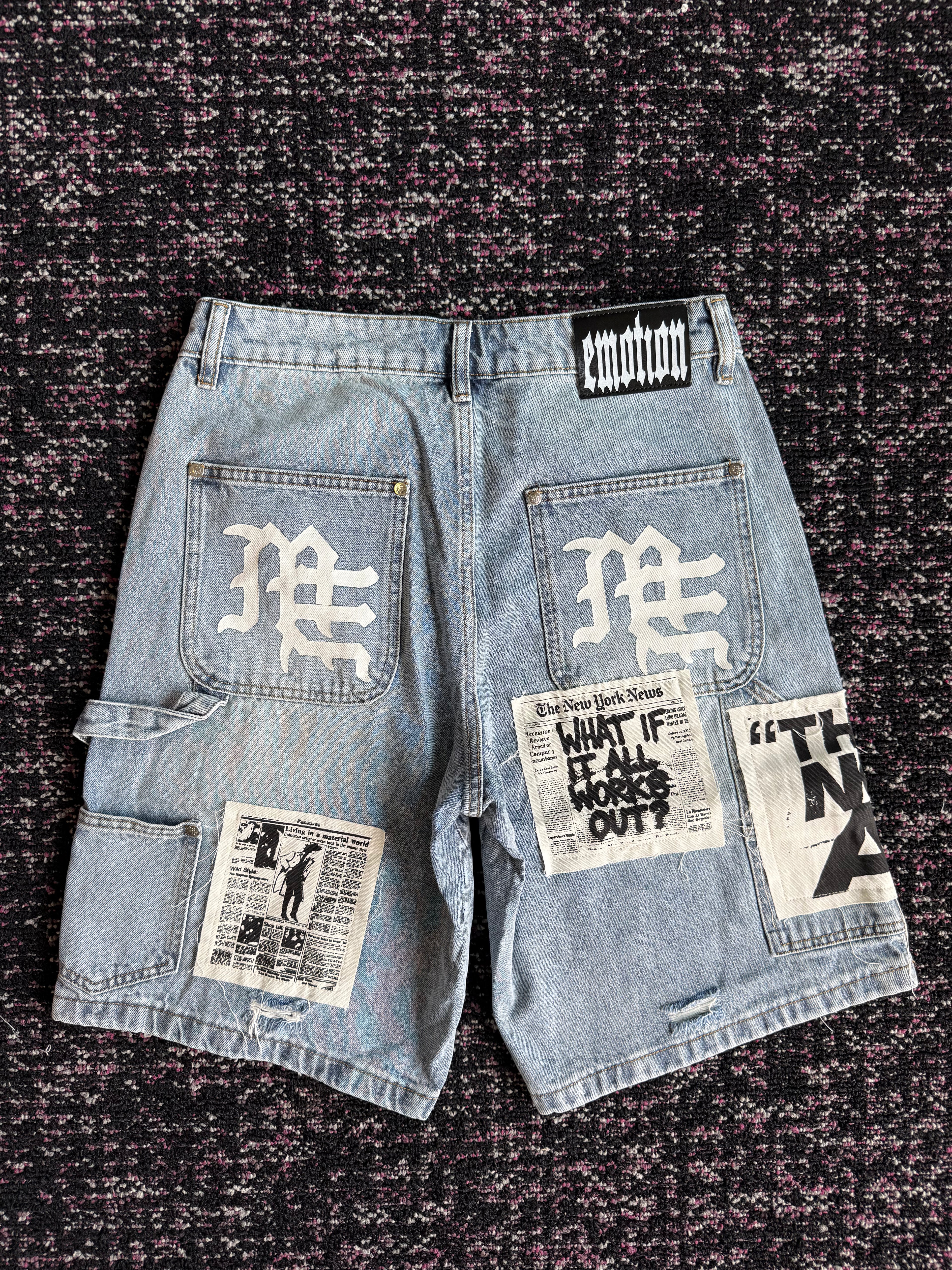 Mixed Emotion Blue Denim Ai Jorts