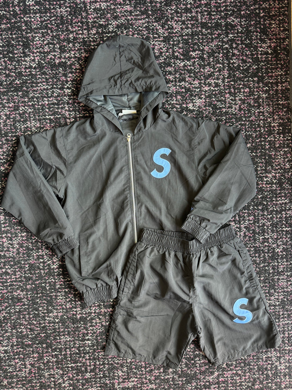 Solitaire Black Blue Nylon Set