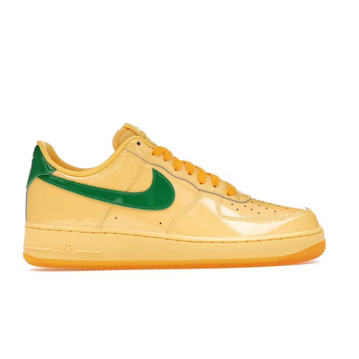 Nike Air Force 1 Low patent Leather Topaz Gold Pine Green