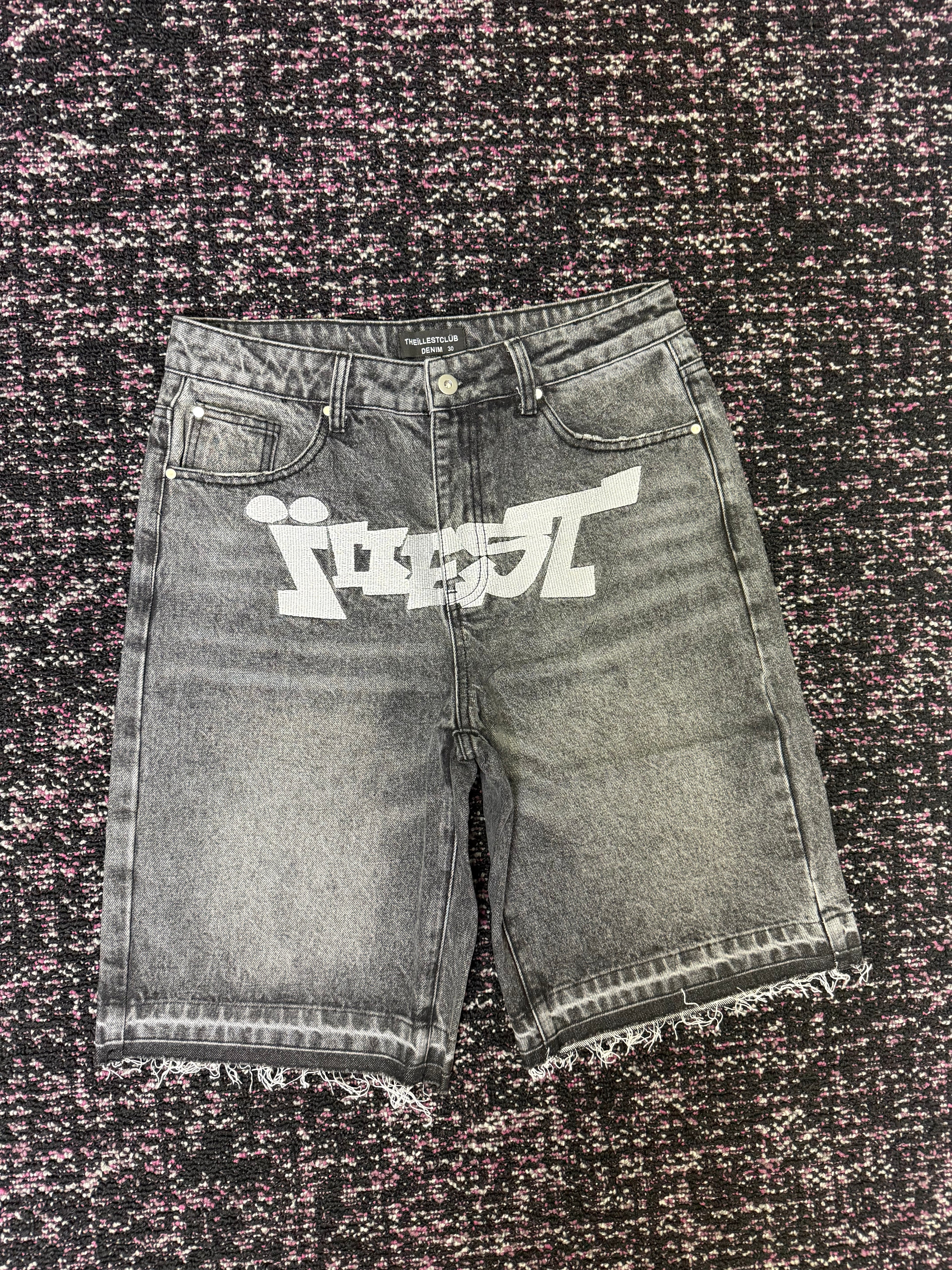 Illest Club Black Denim Shorts