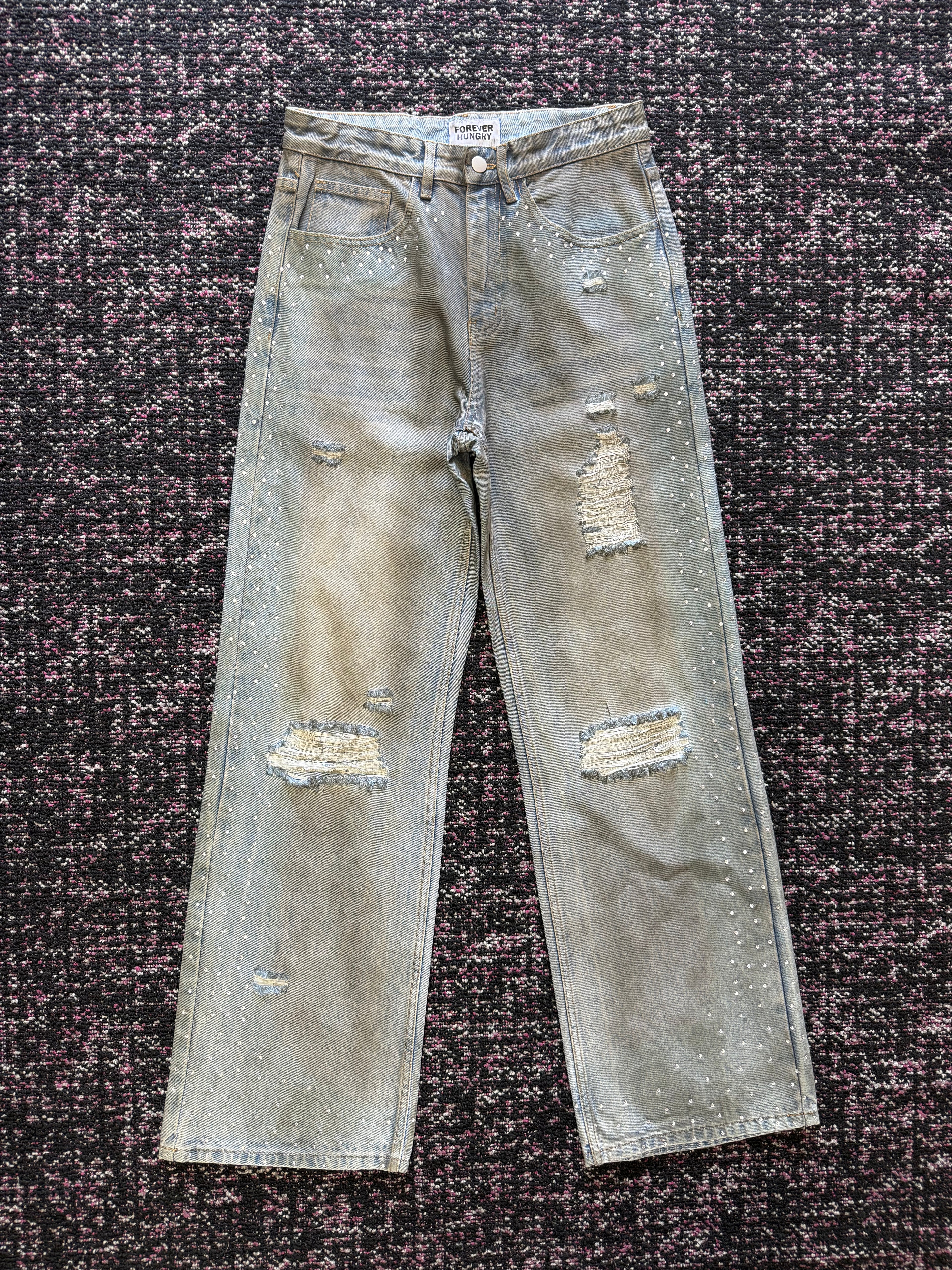 Forever Hungry Dirty Sparkle Denim Pants