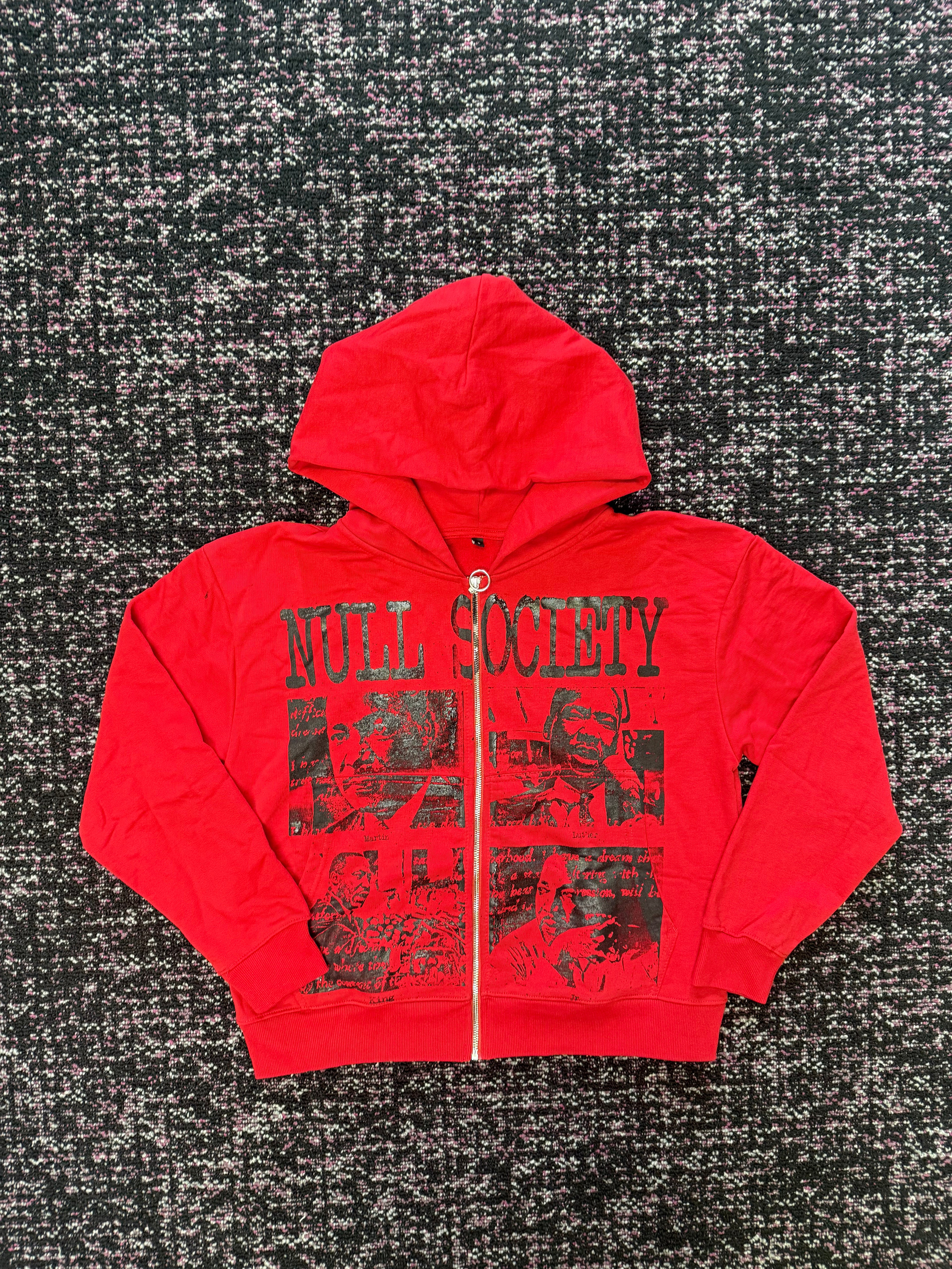 Null Society Red MLK Zip Up
