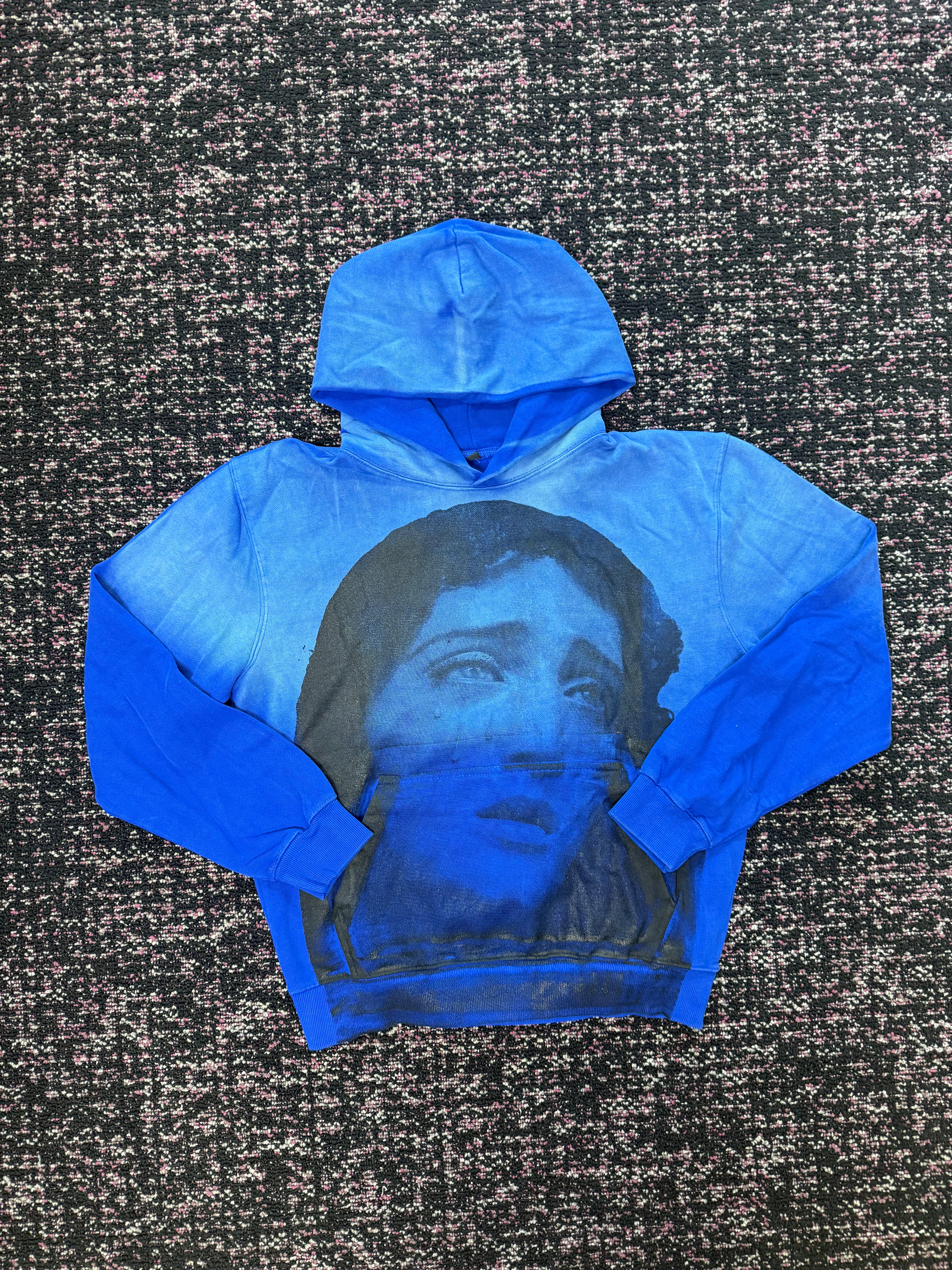 Null Society Blue Virgin Mary Face Hoodie