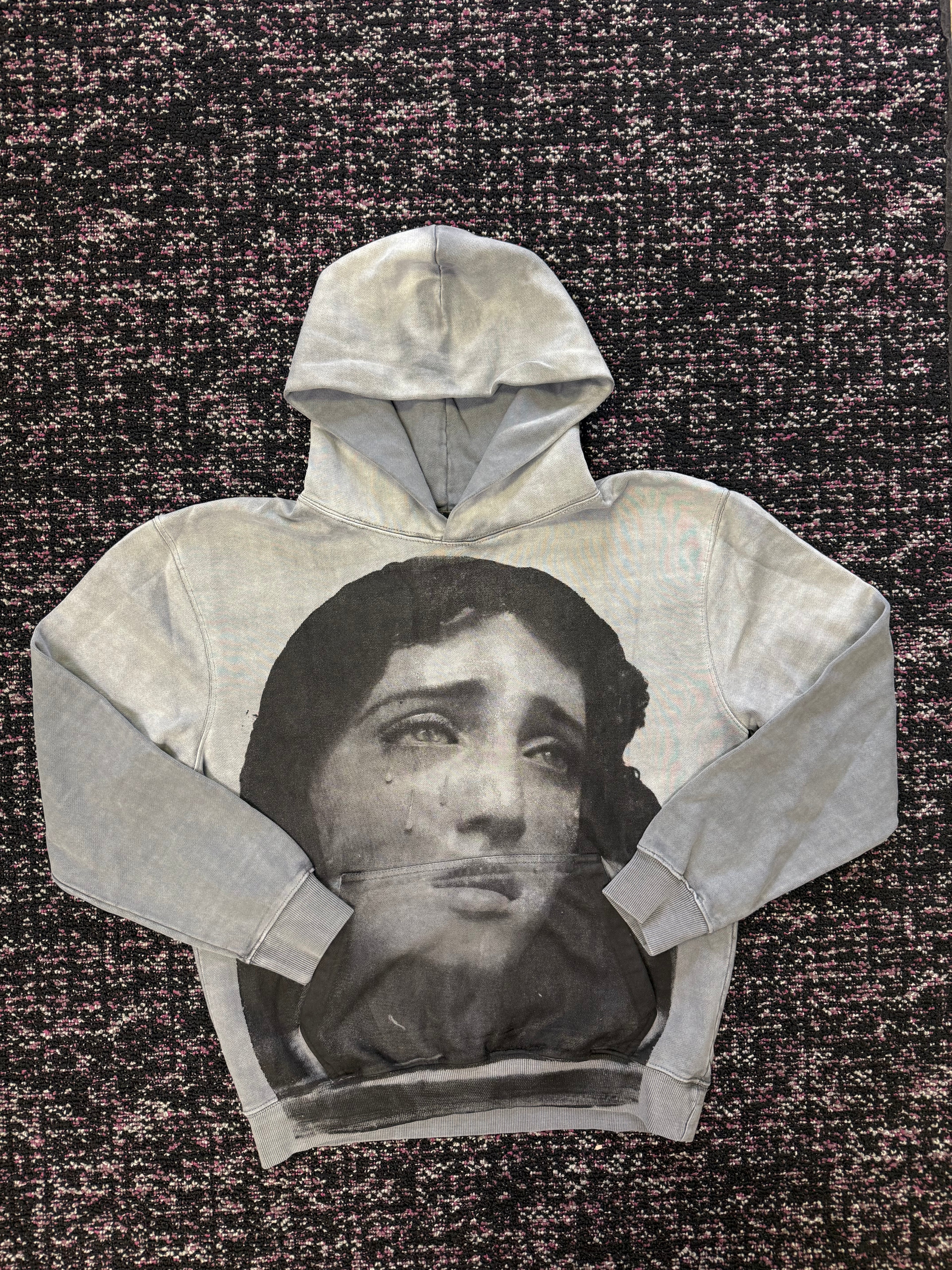 Null Society Grey Virgin Mary Face Hoodie