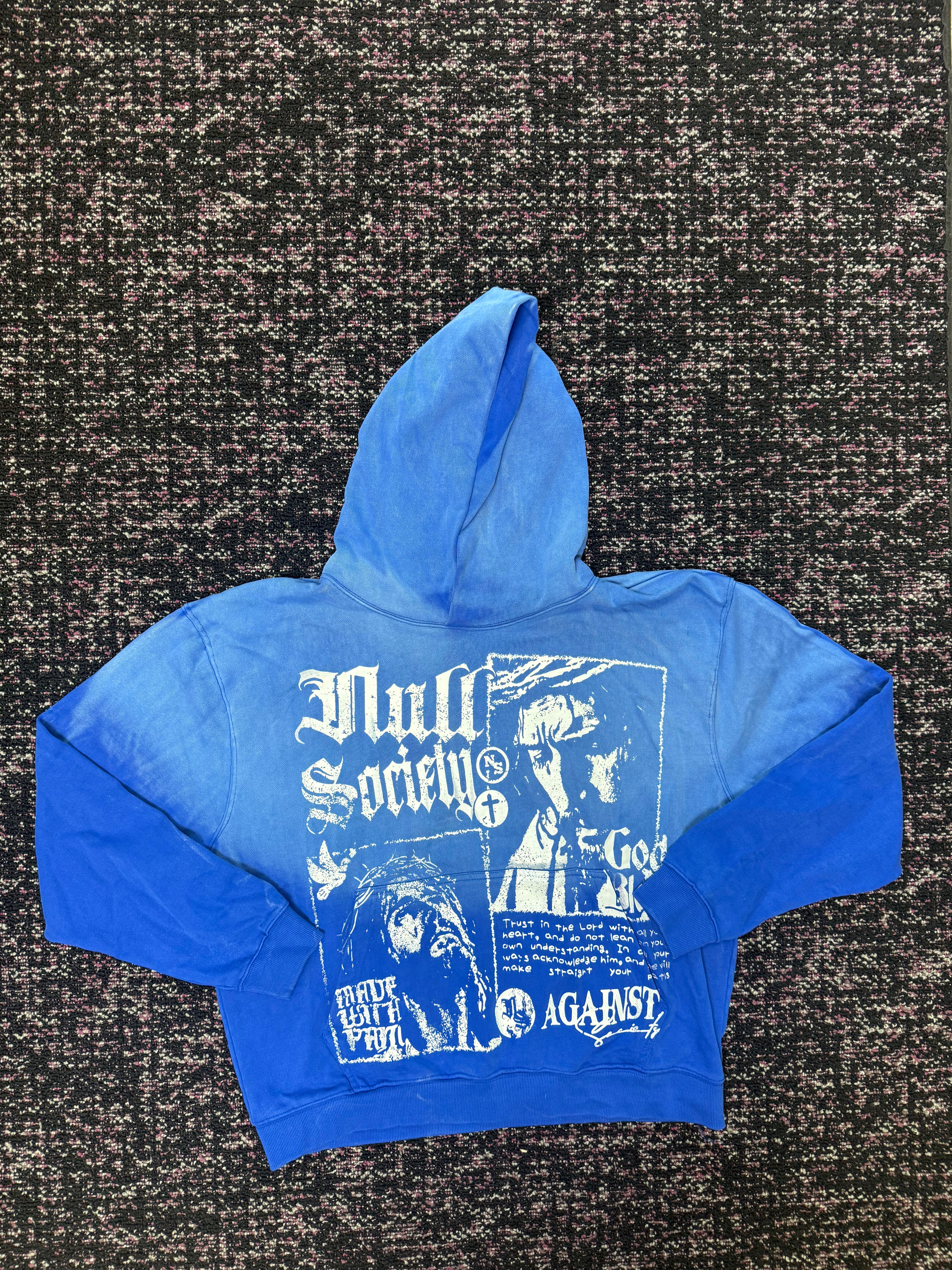 Null Society God Bless Blue Hoodie