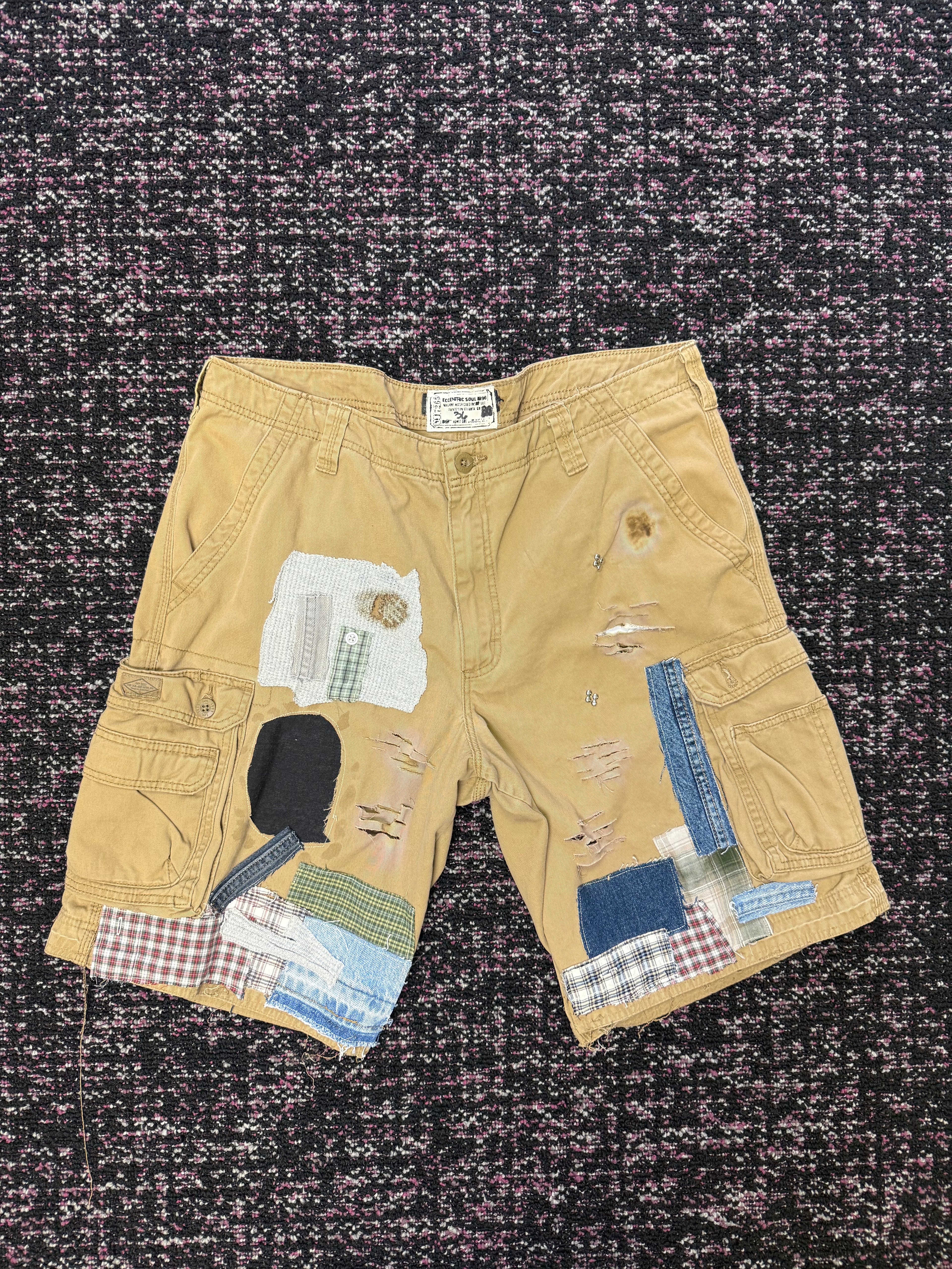 Eccentric Soul Dark Khaki Denim Cargo Jorts
