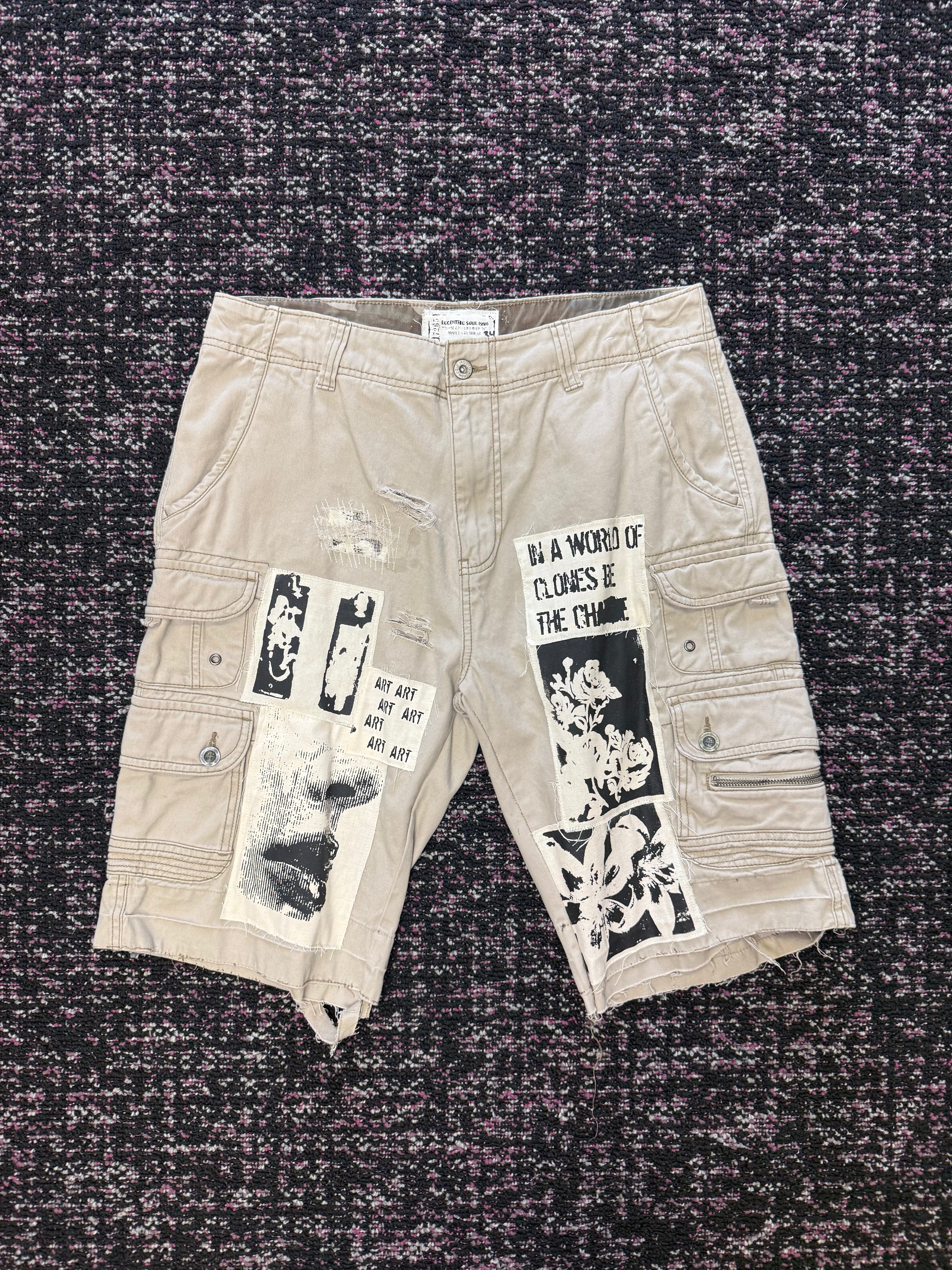 Eccentric Soul Khaki Black Cargo Jorts