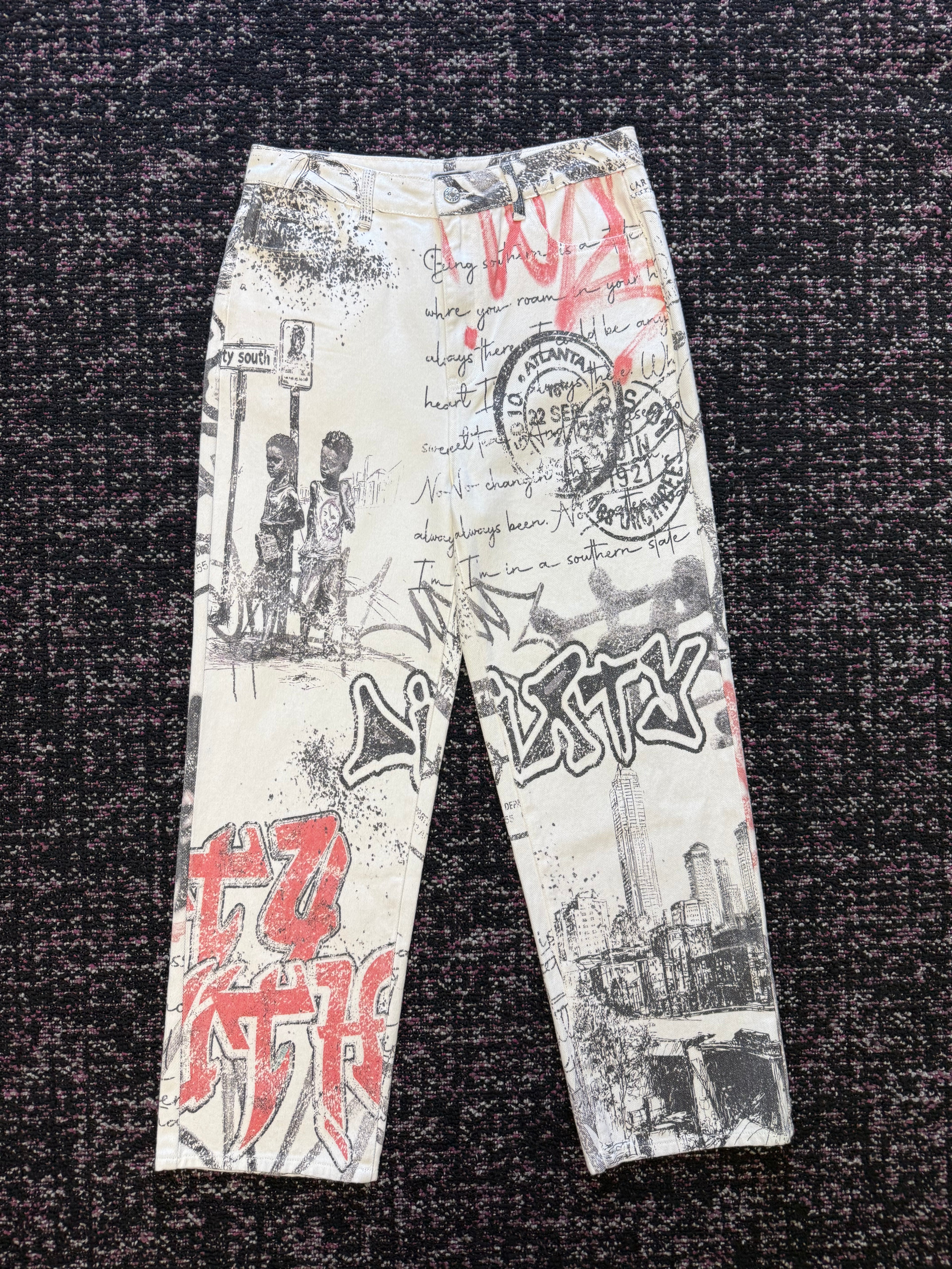 Dirty South White “ATL” Denim Jeans