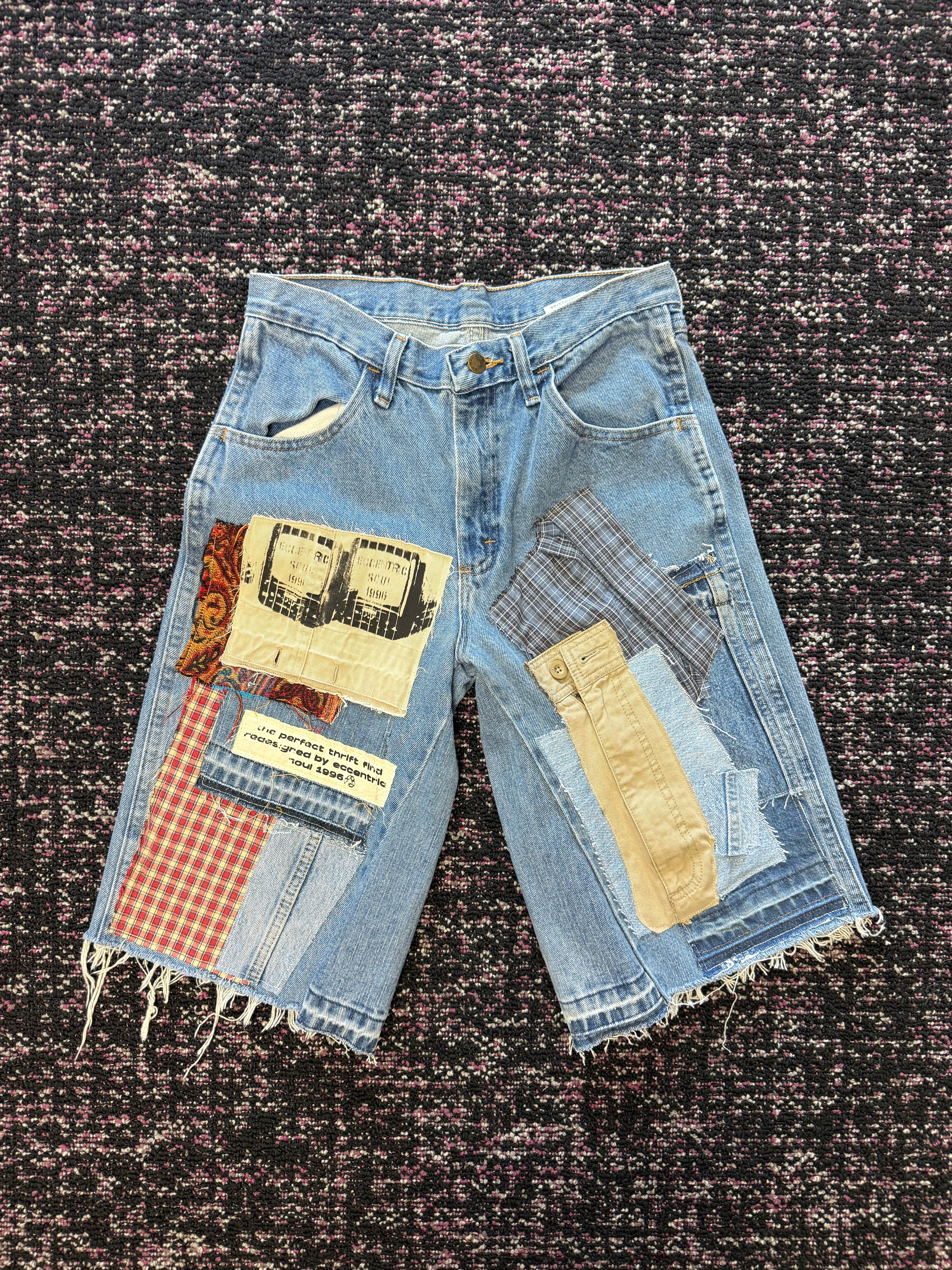 Eccentric Soul Patch Denim Shorts