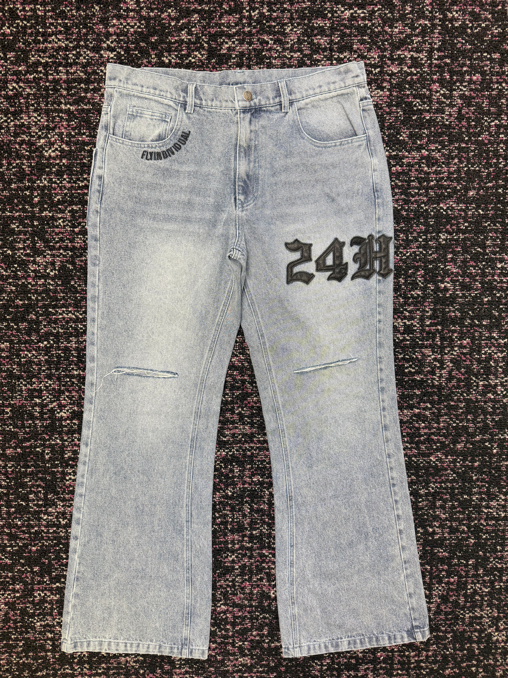 Same24 Leather Patch Jeans