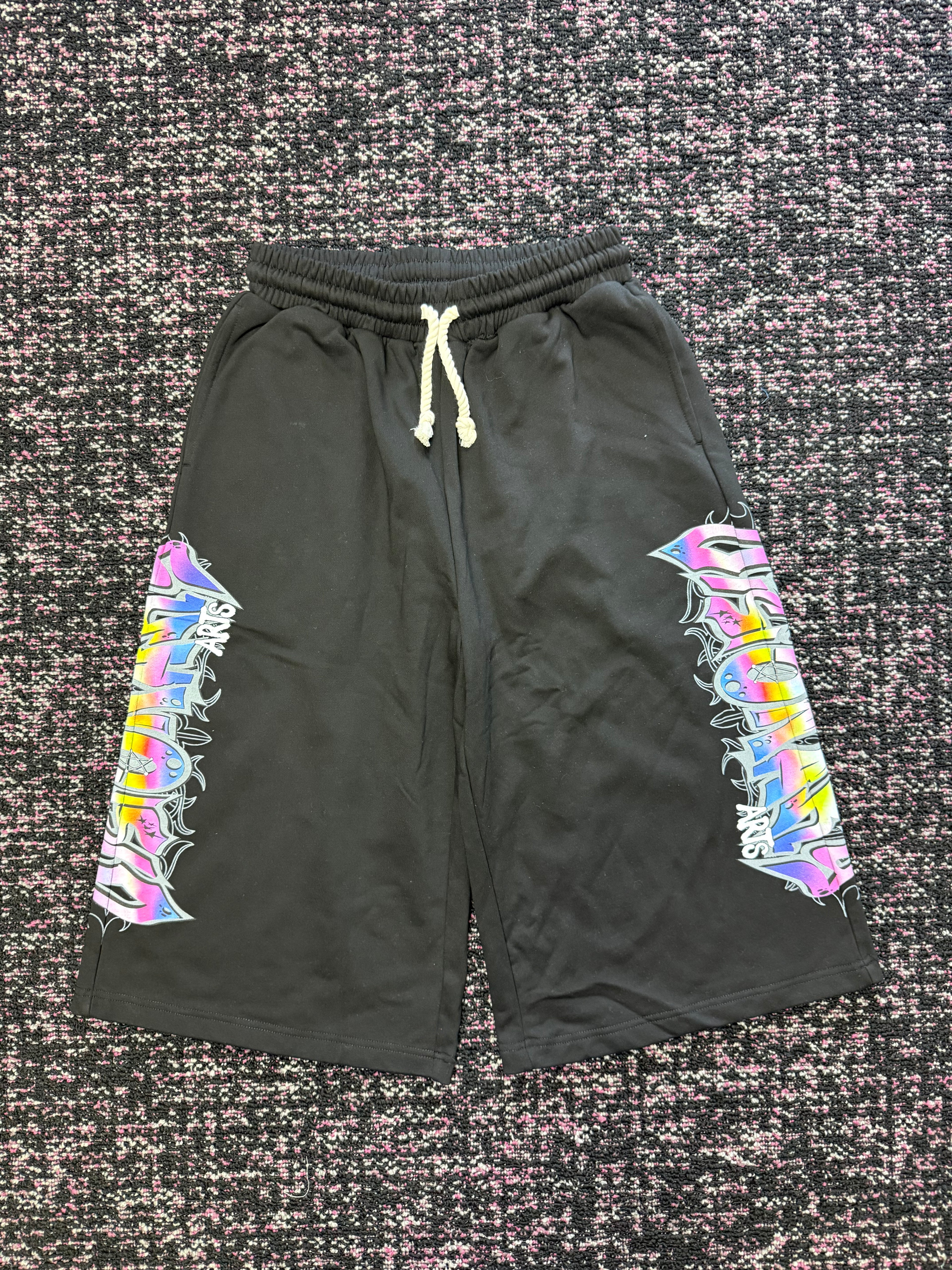 Visionary Black Multi-Color Jorts