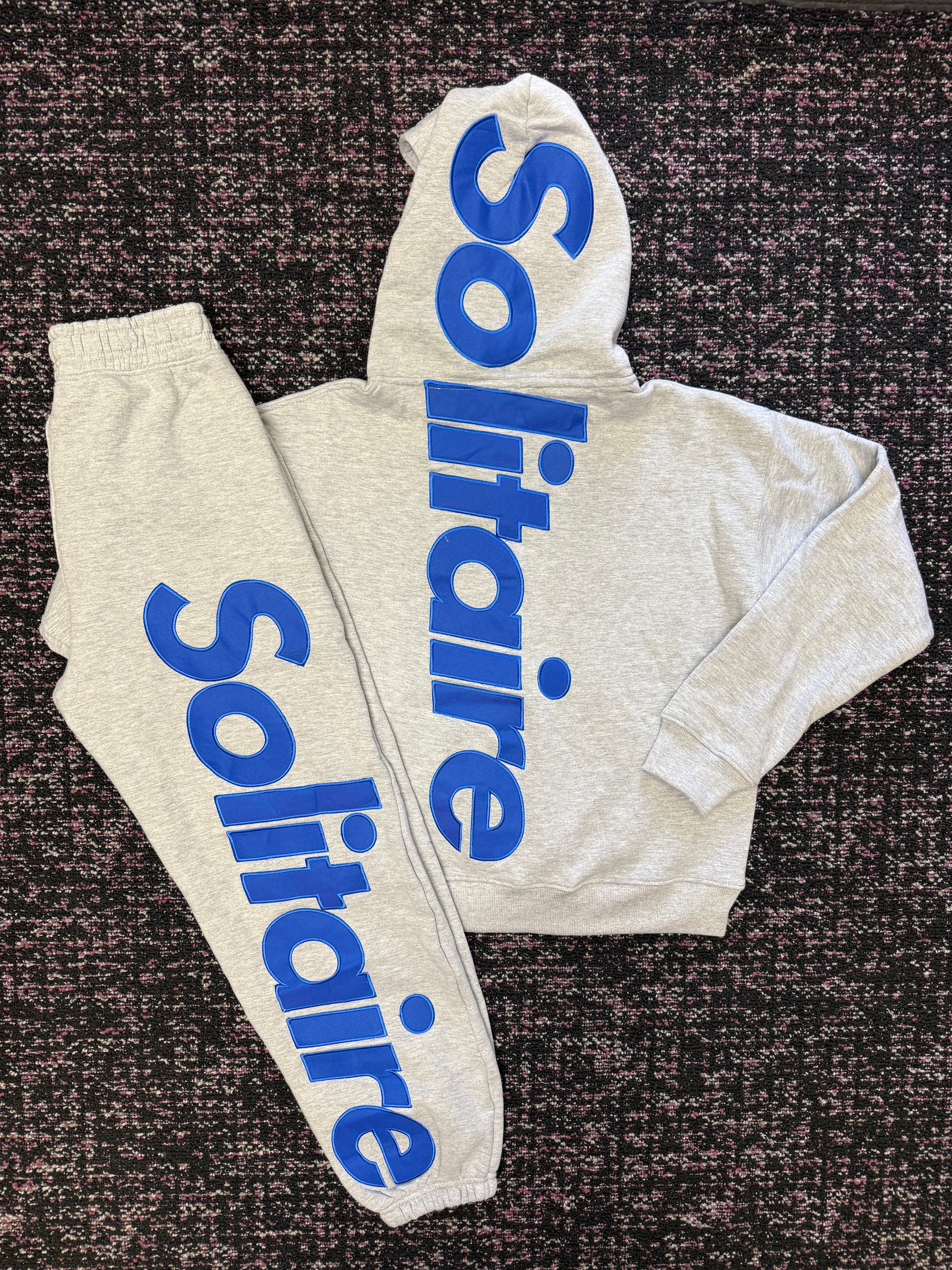 Solitaire Grey Blue Sweat Suit