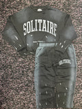 Solitaire Black White Crew Neck Set